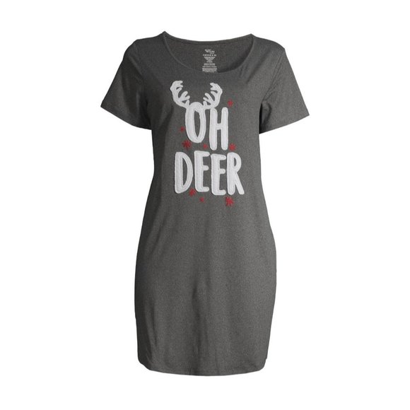 Secret Treasures Women's "Oh Deer" Sleep Shirt Holiday Ladies Size Small/Medium - Picture 5 of 5